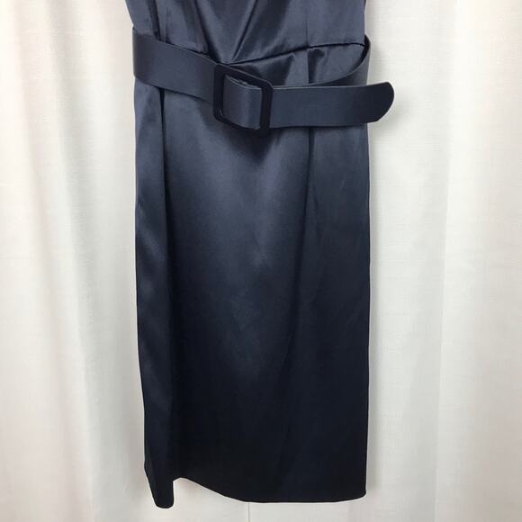 Ellen Tracy Navy Blue Satin Dress Sz.8 NWT - Picture 3 of 8